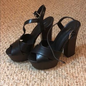Brown/black platform heels (5inches)